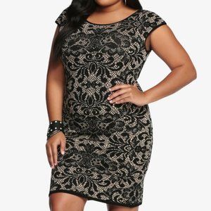 Torrid Bodycon Knit Sweater Dress Black Beige